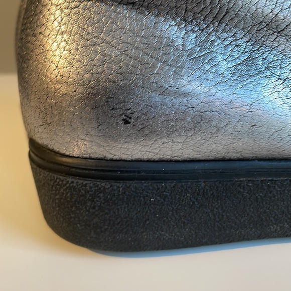 LiliMill Silver and Black leather platform Sneakers - Picture 8 of 10